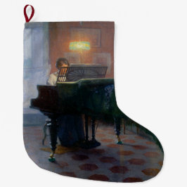 Pianisten (Pianist) (Kvinnlig Musiker) Stor Julstrumpa