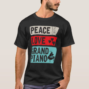Pianister för Peace Kärlek Grand Piano Music Instr T Shirt