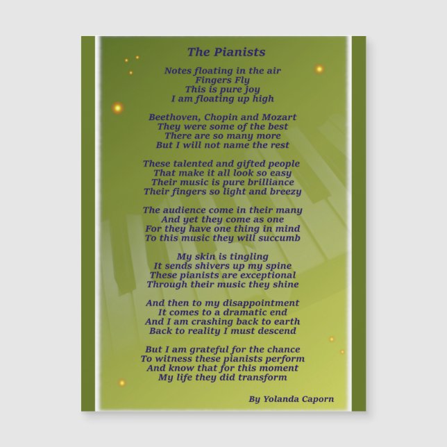 Pianister Magnetic Card (Framsida)