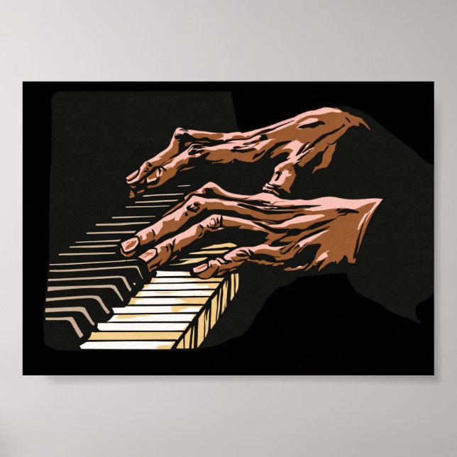 Pianisthänder som spelar piano –  poster (Framsidan)
