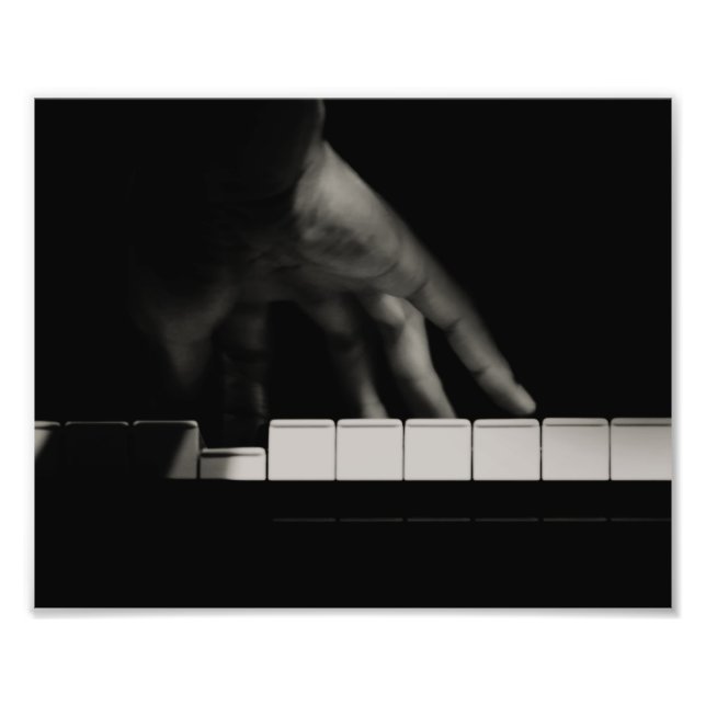 Pianists hand fototryck (Framsidan)