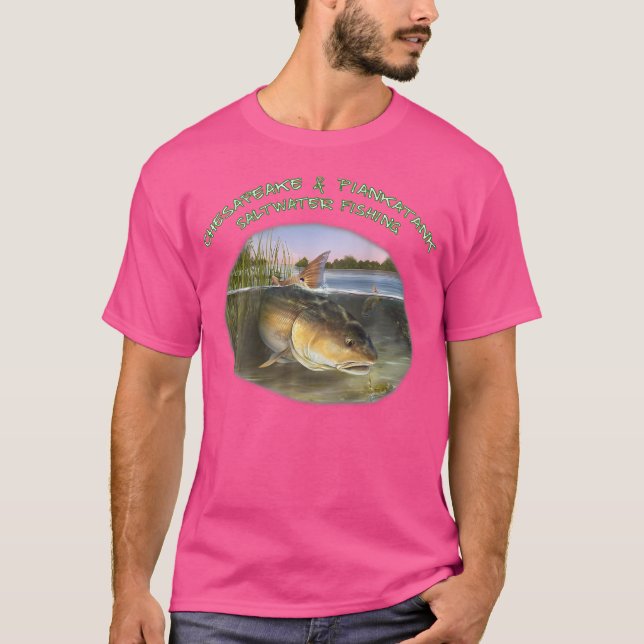 Piankatankfloden Chesapeake Bay Red Drum Fishing T Shirt (Framsida)