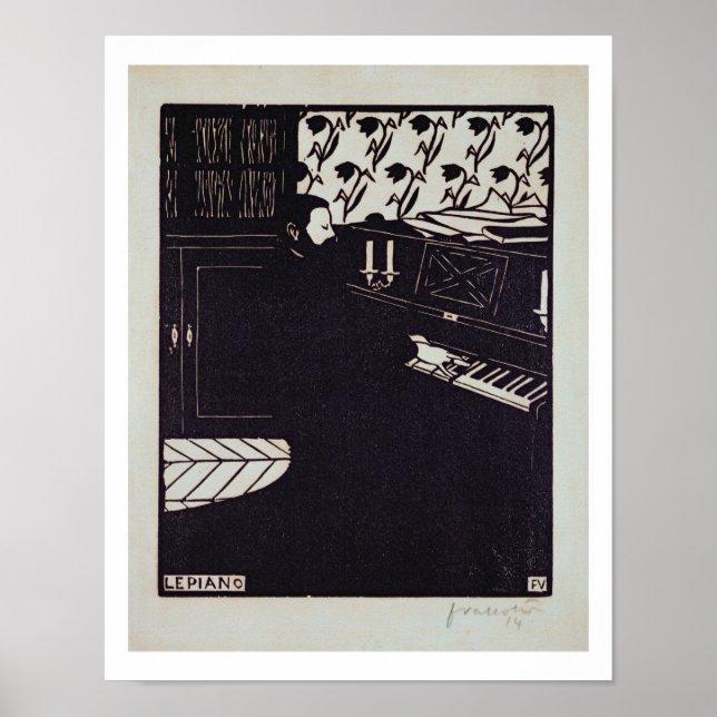Piano, 1914 (träsnitt) poster (Framsidan)