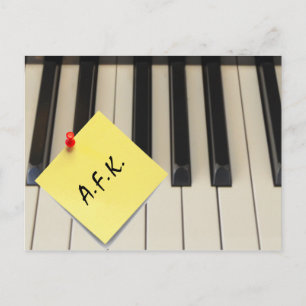Piano A.F.K. (bort från Tangentbord) vykort