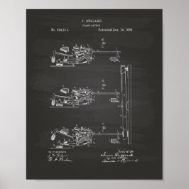 Piano Action 1886 Patent Art Chalkboard Poster