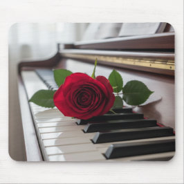 Piano and a rose -Musicians eligant mouse pad Musmatta