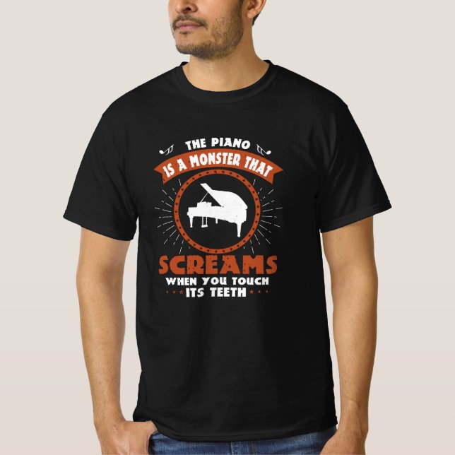Piano är en munster med tjugonde t shirt (Framsida)