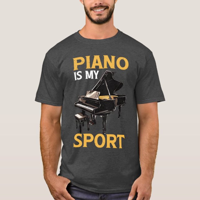 Piano är min sport roliga vänner t shirt (Framsida)