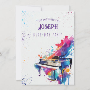 Piano Art födelsedagsfest Inbjudningar