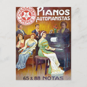 Piano Autopainistas Vintage Piano Ad Vykort