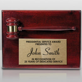 Piano Avslutat Rosewood Gavel Award Plaque