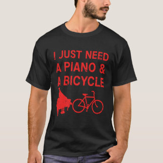Piano Bicycle Bike Pianist Cyclist Instrument Gif T Shirt