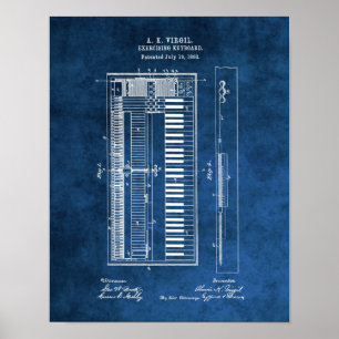 Piano Blueprint #6 Piano student-gåva Poster