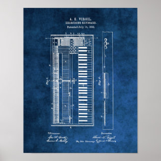Piano Blueprint #6 Piano student-gåva Poster