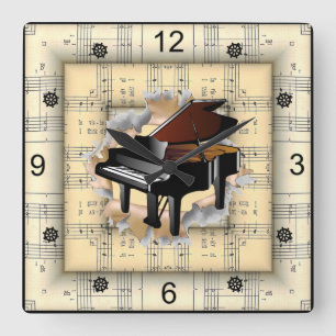 Piano bryter igenom den märkliga Lakan Music ~ Fyrkantig Klocka