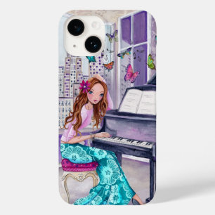 Piano Butterfly Music Telefon 6 fodral