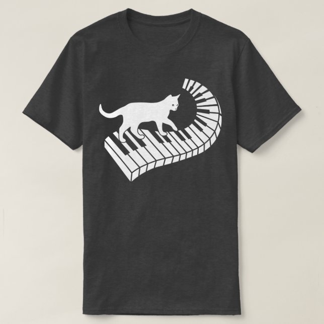 Piano Cat Funny Piano Player Musician Keyboard Pia T Shirt (Design framsida)