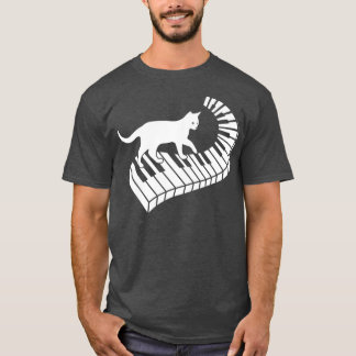 Piano Cat Funny Piano Player Musician Keyboard Pia T Shirt