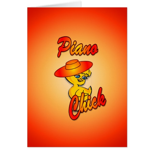 Piano Chick #5 Hälsningskort (Framsidan)