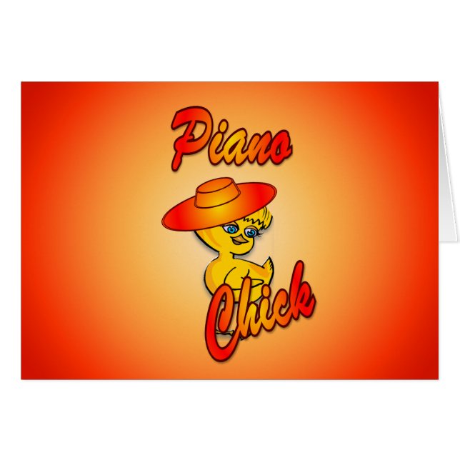 Piano Chick #5 Hälsningskort (Framsidan Horizontal)