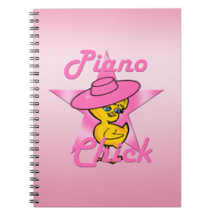 Piano Chick #8 Anteckningsbok Med Spiral