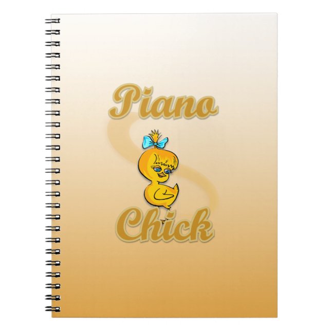 Piano Chick Anteckningsbok Med Spiral (Framsidan)