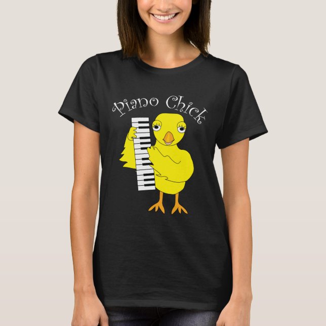 Piano Chick T Shirt (Framsida)