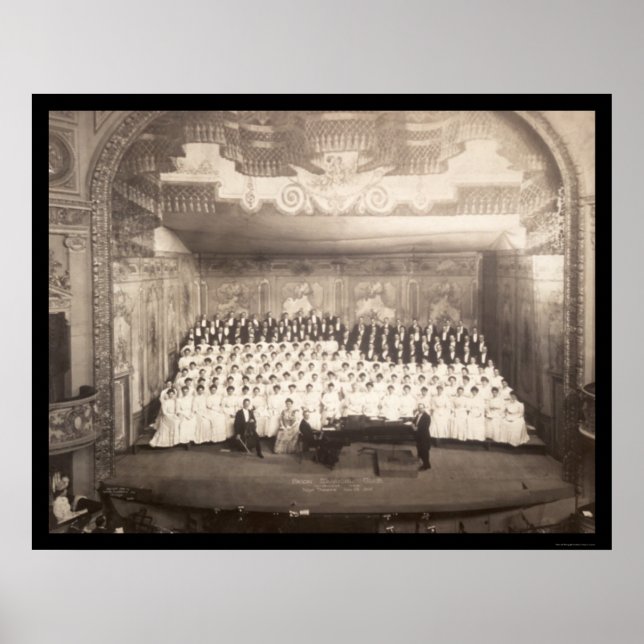 Piano Choir Milwaukee Photo 1906 Poster (Framsidan)