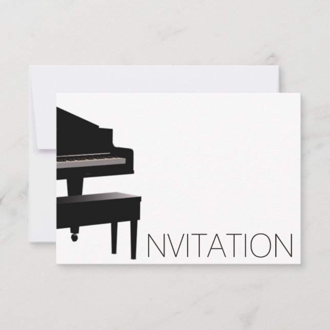 Piano Cont Festival Minimalims Vip Black White Inbjudningar (Framsida)