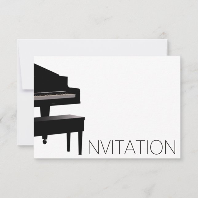 Piano Cont Festival Vip Black White Inbjudningar (Framsida)