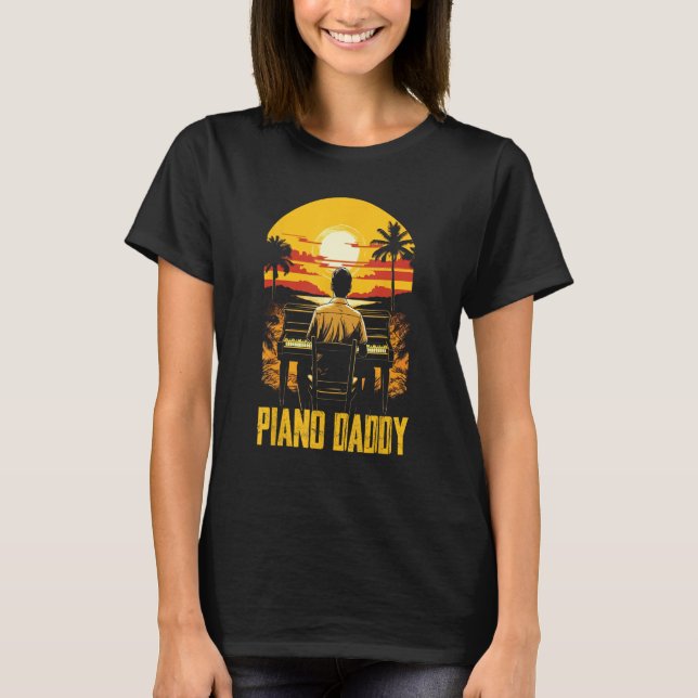 Piano Dad Piano Man Pianist Keyboard Musician Fath T Shirt (Framsida)