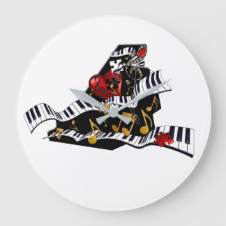 Piano Design Music Decor Wall Clock Juleez Stor Klocka