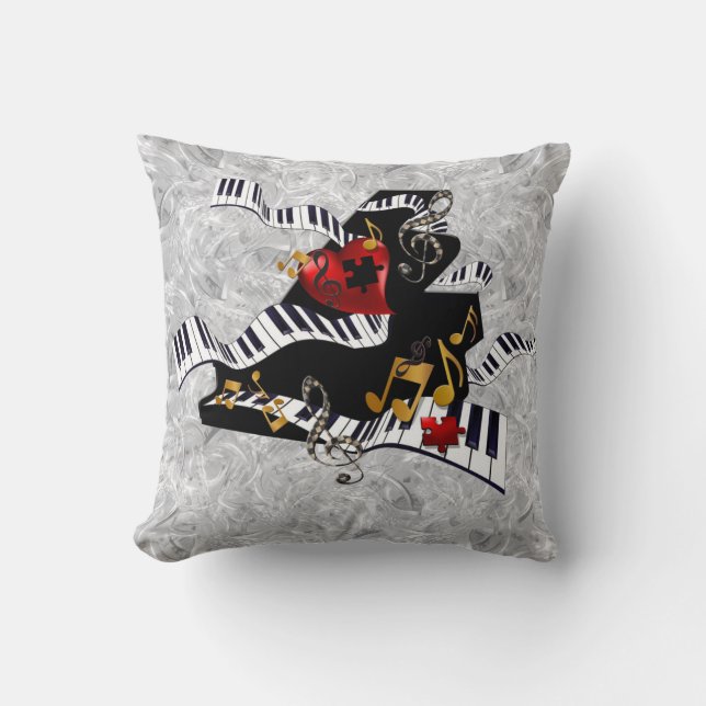 Piano Design Pillow Music Decor by Juleez Kudde (Framsida)