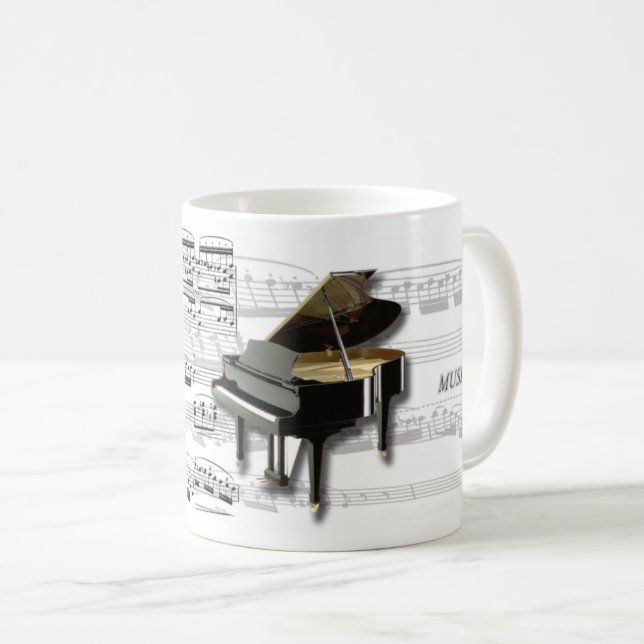 Piano e partitura kaffemugg (Framsida höger)
