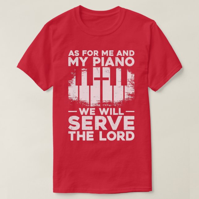 Piano eacher Pianist Faith Christian Kor Keyboar T Shirt (Design framsida)