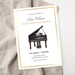 Piano elegant studenten inbjudningar