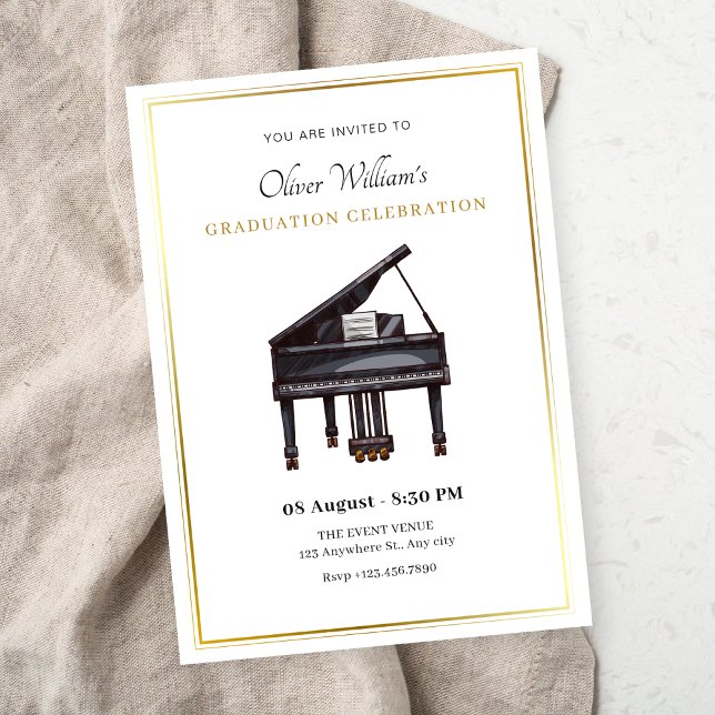 Piano elegant studenten inbjudningar (Skapare uppladdad)