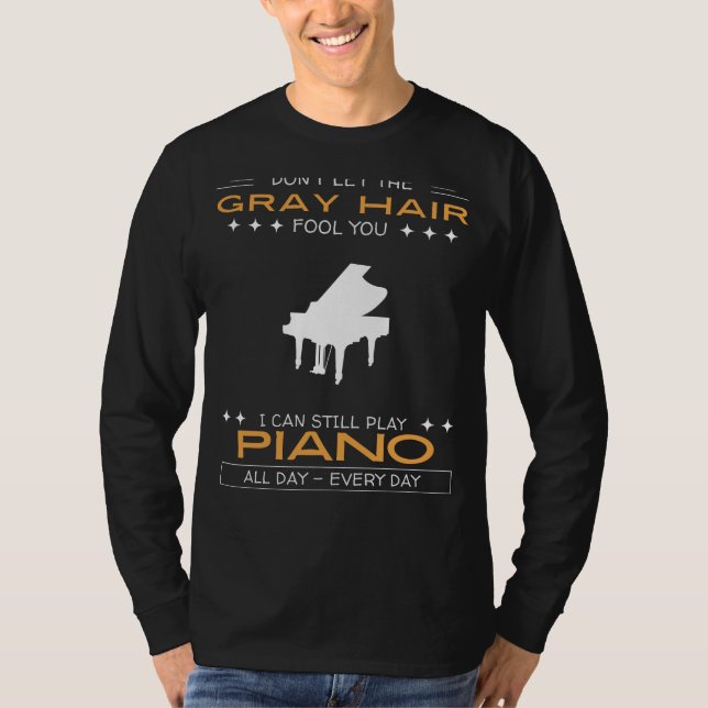Piano Enthusiast Tee - Grått Hair, Musical Maestro (Framsida)