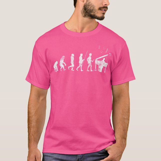 Piano Evolution Pianist Jazz Musiker Piano T Shirt (Framsida)
