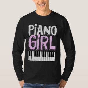 Piano flicka pianist musik keyboardist musiker ut t shirt