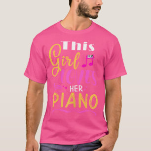 Piano Flickor T-Shirt I Pianist Piano Älskare Spel