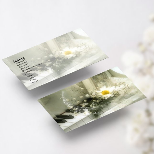 Piano, Flowers och Stars Visitkort (Skapare uppladdad)