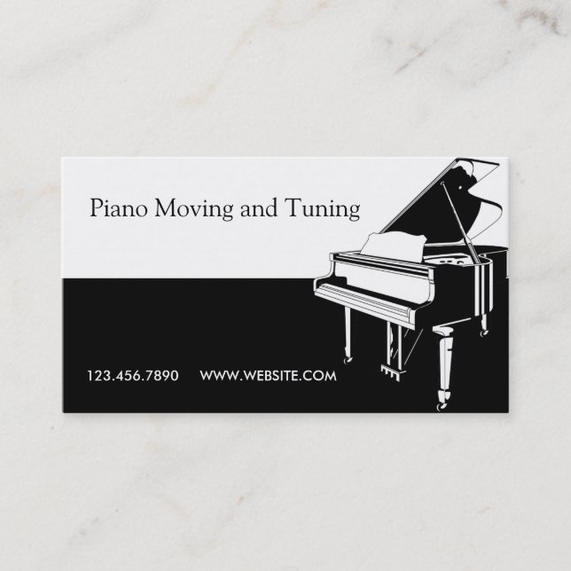 Piano Flytta och Tuning Movers Music Repair Visitkort (Framsida)
