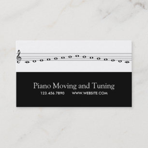 Piano Flytta och Tuning Movers Music Repair Visitkort