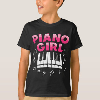 Piano for Girls Women Musical Piano Player Nyckel  T Shirt