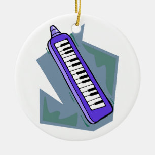 Piano för tangentbord för blåttKeytar grafiskt Julgransprydnad Keramik
