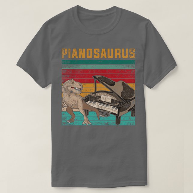 Piano Funny Pianosaurus Pianist T Shirt (Design framsida)