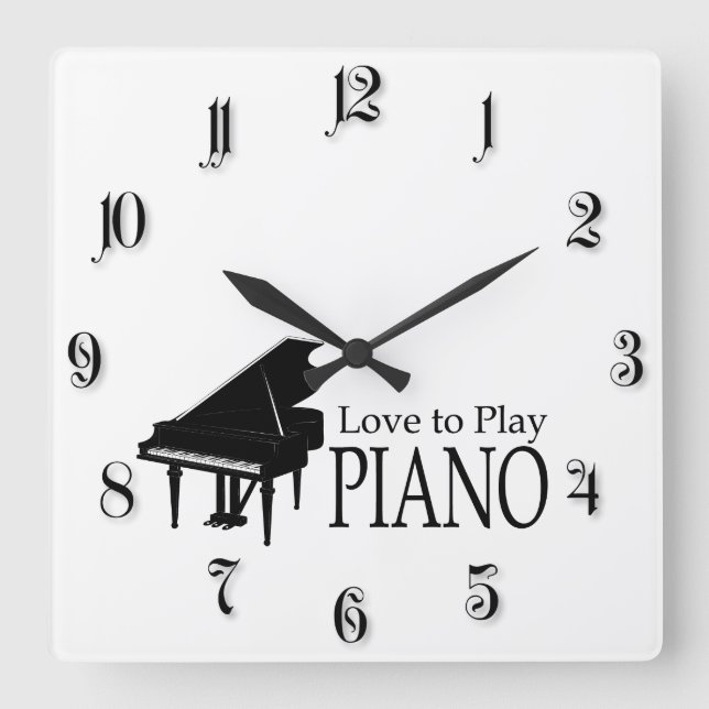 Piano Fyrkantig Klocka (Framsida)