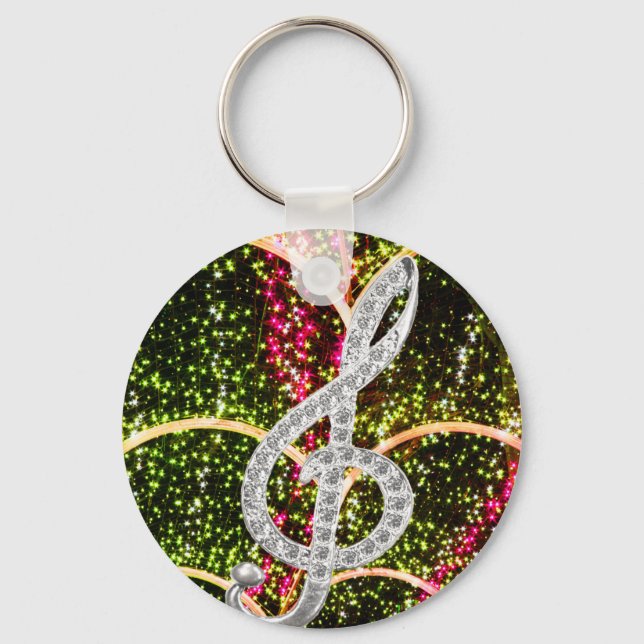 Piano Gclef Symbol Nyckelring (Framsida)