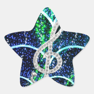 Piano Gclef Symbol Stjärnformat Klistermärke